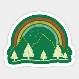 Rainbow Vintage Retro Outdoors Sticker